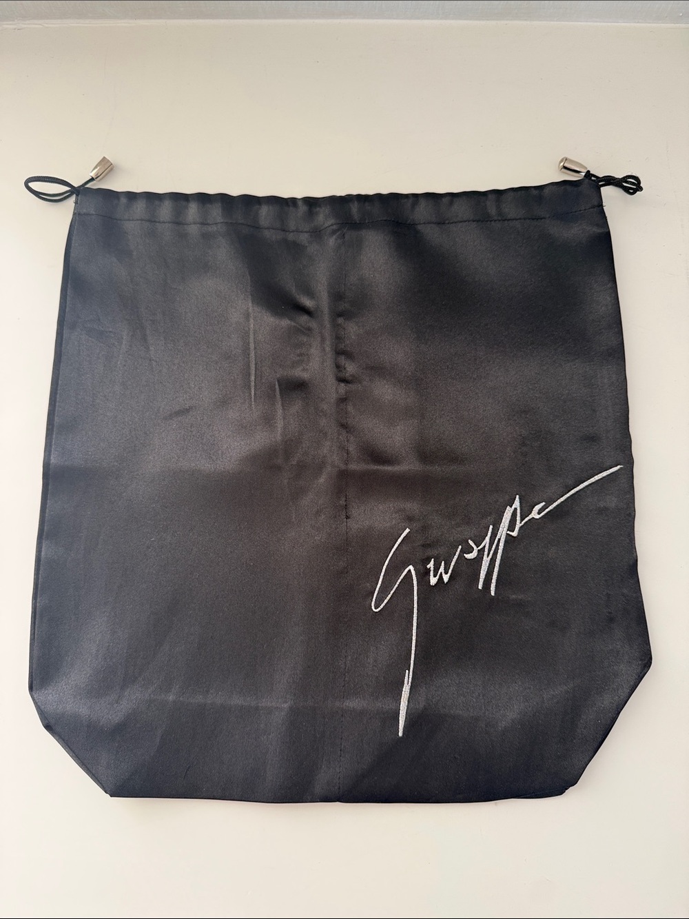 Guiseppe Zanotti Black Polyester Satin Embroidered Shoe Dust Bag Travel Storage